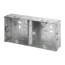 Click Scolmore Essentials 1+1 Dual 35MM K/O Galvanised Metal Back Box - WA099