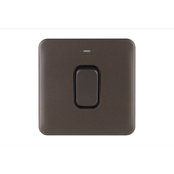 Schneider LSD 1G 50A Double Pole Switched with LED Ind Black Insert - Mocha Bronze - GGBL4011BMB