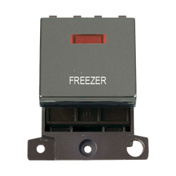Click Scolmore MiniGrid 20A Double-Pole Ingot & Neon Freezer Switch Black Nickel - MD023BN-FZ
