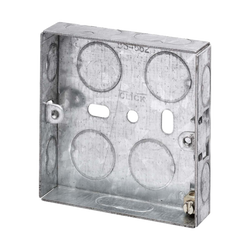 Click Scolmore Essentials 1 Gang 16MM K/O Galvanised Metal Back Box - WA092