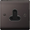 BG Nexus Metal Black Nickel 1 Gang Plug Socket Black Insert 5A - NBN29B