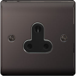 BG Nexus Metal Black Nickel 1 Gang Plug Socket Black Insert 5A - NBN29B