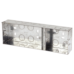Click Scolmore Essentials 1+2 Dual Deco 35MM K/O Galvanised Metal Back Box - WA375