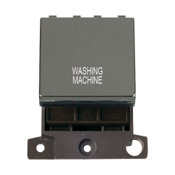 Click Scolmore MiniGrid 20A Double-Pole Ingot Washing Machine Switch Black Nickel - MD022BN-WM