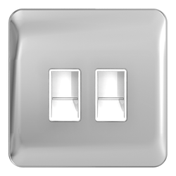 Schneider LSD Data 2 Gang RJ45 Cat5e White Insert Polished Chrome - GGBL7072C5WPCS
