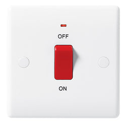 BG Nexus White Double Pole Switch with Neon 45A - 874