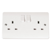 Click Scolmore Mode 13A 2 Gang Double Pole Plug Socket Polar White - CMA036