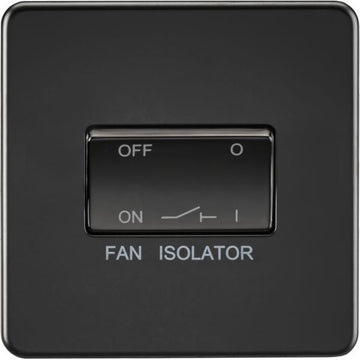 Knightsbridge Screwless 10AX 3 pole Fan Isolator Switch - Matt Black - SF1100MBB