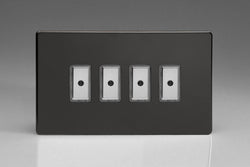 Varilight 4-Gang 1-Way V-Pro Multi-Point Remote/Tactile Touch Control Master LED Dimmer 4 x 0-100W (1-10 LEDs) (Twin Plate) - JDLE104S