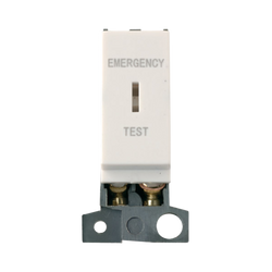 Click Scolmore MiniGrid Double-Pole Key Switch Module Emergency Test White - MD029PW