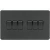 Knightsbridge Screwless 10AX 6G 2-Way Switch - Anthracite - SF4200AT