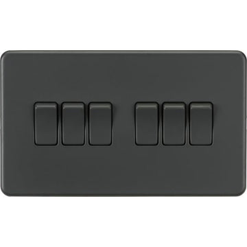 Knightsbridge Screwless 10AX 6G 2-Way Switch - Anthracite - SF4200AT