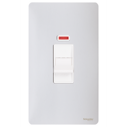 Schneider USFP 50A 2G Switched & Neon White Insert Polished Chrome - GU4421WPC