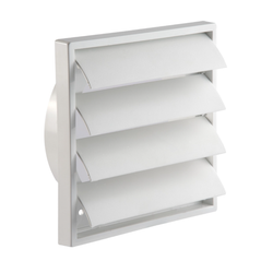 Manrose 150mm/6" External Wall Grille with Round Spigot and Gravity Shutters  - 1202