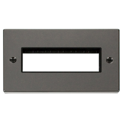 Click Scolmore MiniGrid 2 Gang Plate 6 Inline Aperture Black Nickel - VPBN426BK