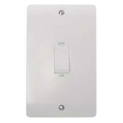 Click Scolmore Mode 45A Single Cooker Rocker Switch Polar White - CMA502