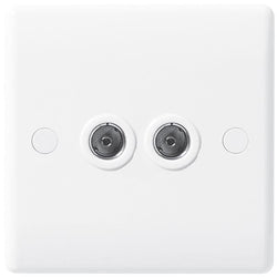 BG Nexus White 2 Gang Co-Axial TV Socket - 861