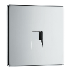 BG Screwless Flatplate Polished Chrome Single Slave Telephone Socket - FPCBTS1