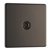 BG Screwless Flatplate Black Nickel Single Socket For Tv Or Fm Co-Axial Aerial Connection - FBN60