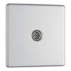 BG Screwless Flatplate Brushed Steel Single Socket For Tv Or Fm Co-Axial Aerial Connection - FBS60