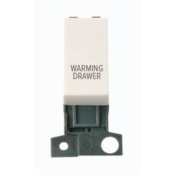 Click Scolmore MiniGrid 13A Double-Pole Warming Drawer Switch Polar White - MD018PW-WDR