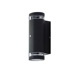 Forum Helix Wall GU10 Up/Downlight with Photocell IP44 - Black - ZN-35685-BLK