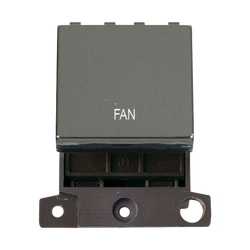 Click Scolmore MiniGrid 20A Double-Pole Ingot Fan Switch Black Nickel - MD022BN-FN
