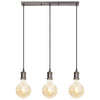 4Lite WiZ Connected SMART LED Decorative 3-way Bar Pendant in Blackened Silver complete with 3 x WiFi Smart LED Globe Lamps - 4L1-7017