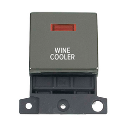 Click Scolmore MiniGrid 20A Double-Pole Ingot & Neon Wine Cooler Switch Black Nickel - MD023BN-WC