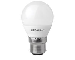 Megaman RichColour 5.5W LED BC/B22 Golf Ball Warm White 360° 470lm Dimmable - 142590
