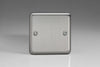 Varilight Classic Single Blank Plate with Black Inserts (Single XSSB) - Matt Chrome - XSSB