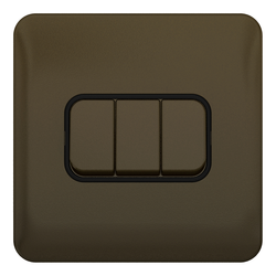 Schneider LSD 10AX 3G 2W Switch Black Insert - Mocha Bronze - GGBL1032BMB