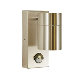 Forum Leto Fixed Wall GU10 Downlight with PIR IP44 - Stainless Steel - ZN-37938-SST