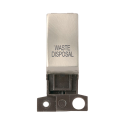 Click Scolmore MiniGrid 13A Double-Pole Ingot Waste Disposal Switch Satin Chrome - MD018SC-WD