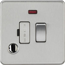 Knightsbridge 13A Switched Fused Spur with Neon and Flex Outlet - Brushed Chrome - SF6300FBC