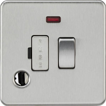 Knightsbridge 13A Switched Fused Spur with Neon and Flex Outlet - Brushed Chrome - SF6300FBC