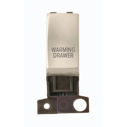 Click Scolmore MiniGrid 13A Double-Pole Ingot Warming Drawer Switch Satin Chrome - MD018SC-WDR