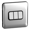 Schneider LSD 10AX 3G 2W Switch Black Insert - Polished Chrome - GGBL1032BPC