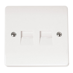 Click Scolmore Mode 45A 1 Gang Twin Telephone Socket White - CMA122