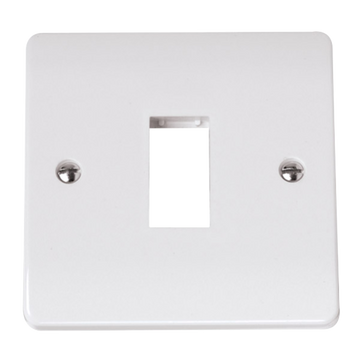 Click Scolmore MiniGrid Single Switch Plate 1 Gang Aperture White - CMA401