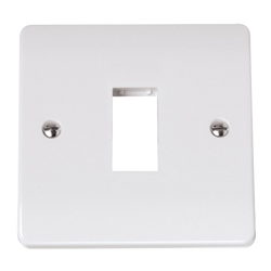 Click Scolmore MiniGrid Single Switch Plate 1 Gang Aperture White - CMA401