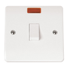 Click Scolmore Mode 20A 1 Gang Double Pole Rocker Switch Polar White With Neon - CMA623