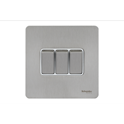 Schneider USFP 16AX 3G 2W Switched White Insert - Stainless Steel - GU1432WSS