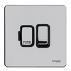 Schneider USFP 13A Switched Fused Spur Black Insert Polished Chrome - GU5410BPC