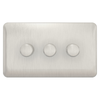 Schneider LSD Dimmer Switch 3G 2W 250W/VA Stainless Steel - GGBL6032CSSS