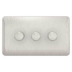 Schneider LSD Dimmer Switch 3G 2W 250W/VA Stainless Steel - GGBL6032CSSS