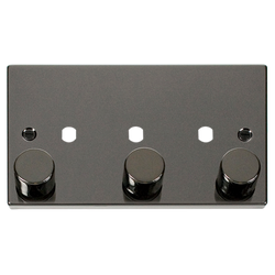 Click Scolmore Deco 3 Gang Dimmer Plate and Knob - VPBN153PL