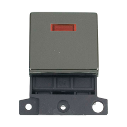 Click Scolmore MiniGrid 20A Double-Pole Switch Ingot Module & Neon Black Nickel - MD023BN