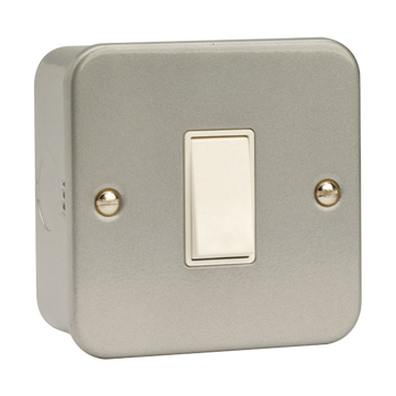 Click Scolmore Essentials Metal Clad 1 Gang 2 Way 10A Switch - CL011