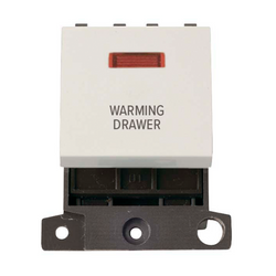 Click Scolmore MiniGrid 20A Double-Pole Switch & Neon Warming Drawer Switch White - MD023PW-WDR